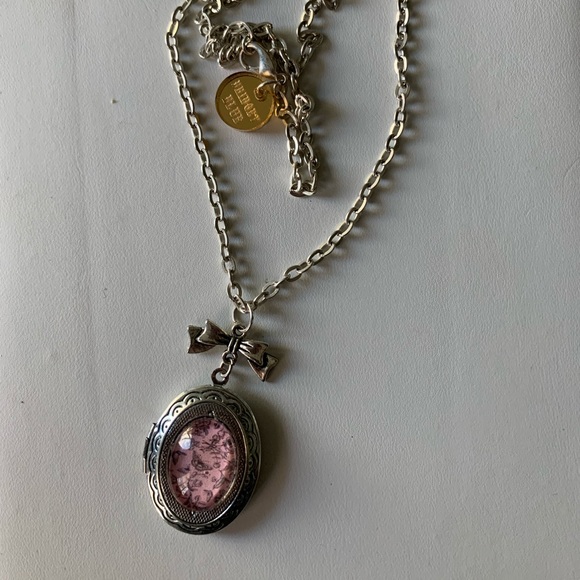 Necklace locket butterfly pink toile - Picture 8 of 10